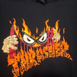 Thrasher Graphic Tee with Flame Design